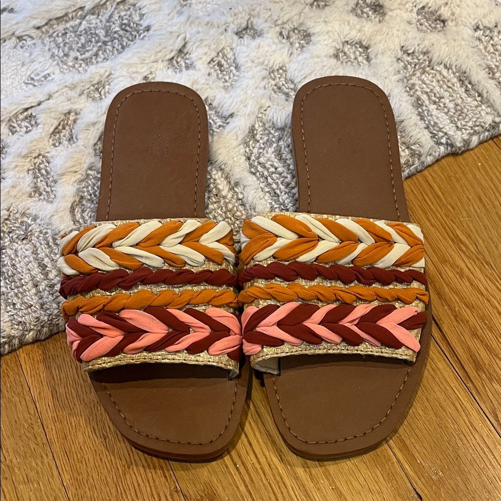 Universal Thread Multicolor Braided Slide Sandals